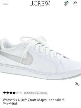 Women's Nike® Court Majestic 'White Metallic Silver' sneakers (j. Crew)